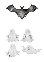 clipart halloween watercolor isolate 