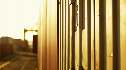 Obraz premium Stacked shipping containers in port representing global logistics and international trade, supply chain management and import export business concepts.