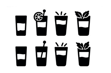Variety of beverage icons for menu and design use
