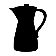 Silhouette of a classic Italian moka pot perfect for brewing coffee