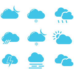 clouds icons shape , design and style in different forms