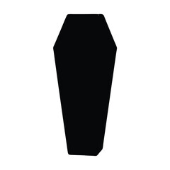 Silhouette of a coffin on a white background depicting death and mourning