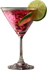 Cosmopolitan Cocktail with Lime Twist