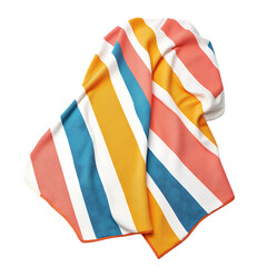 Contemporary Beach Towel with Bold Diagonal Stripes Isolated on Transparent Background