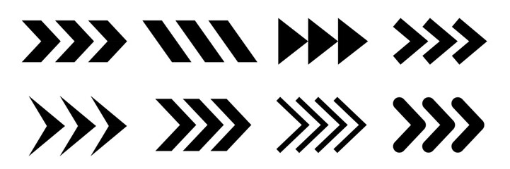 Arrow decoration. Stripes vector set