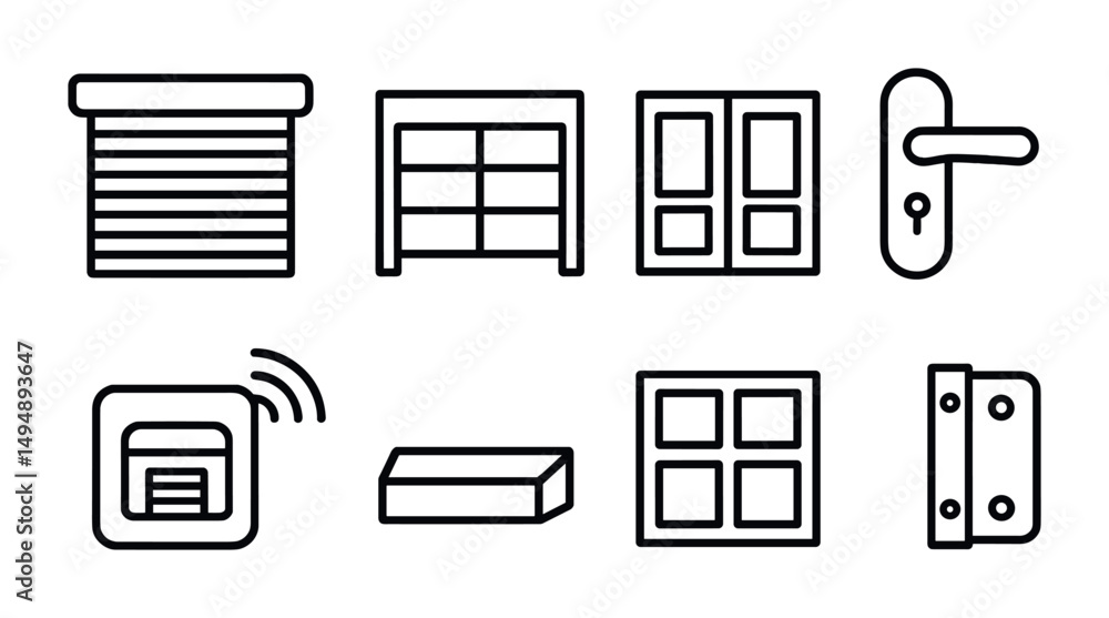 Poster home security and automation icons for smart house design projects