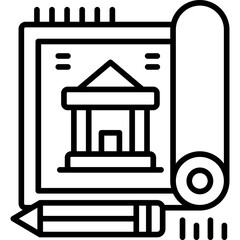 Obraz premium Blueprint Icon Vector Element