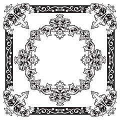 Classic Ornamental Border Outlines with Decorative Elements