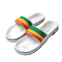 Contemporary Slip On Sandals with a Contoured Ergon Isolated on Transparent Background
