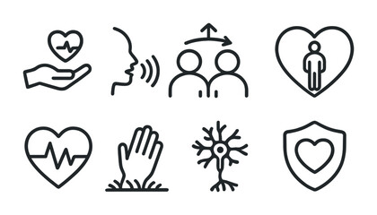 Healthcare and wellness line icons set – outline, medical, health symbols
