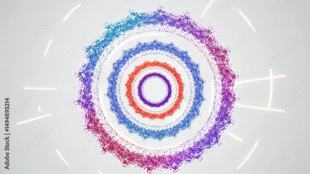 Poster abstract circular pattern in vibrant hues on a light background
