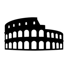 Naklejka premium A Silhouette of the Colosseum of Rome, a Very Famous Landmark