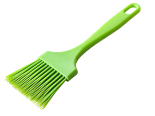green silicone basting brush isolated on white background