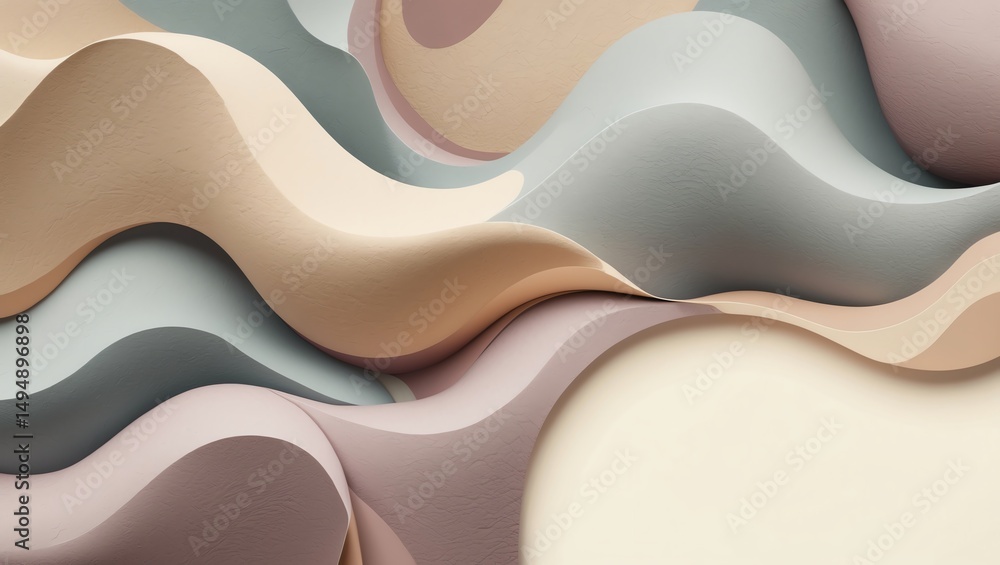 Aufkleber abstract pastel waves background with soft texture and elegant design