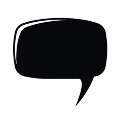 Black and white illustration of a communication or speech bubble cloud