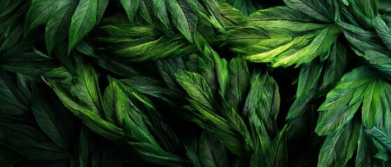 Vibrant seamless tropical green leaf texture background with abstract foliage pattern perfect for desktop wallpaper and eco-themed designs