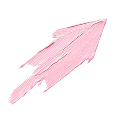 Artistic Arrow with Freeform Strokes in Blush Pink Isolated on Transparent Background