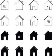 Fototapeta premium Home Icons Collection vektor 