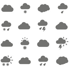 clouds icons shape , design and style in different forms