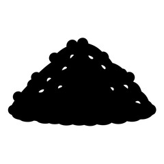 Silhouette of a heap of seeds or grain forming a small pile
