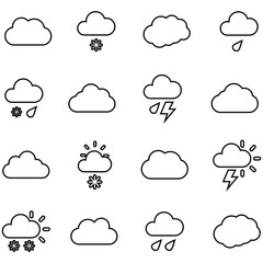 clouds icons shape , design and style in different forms