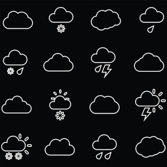 clouds icons shape , design and style in different forms