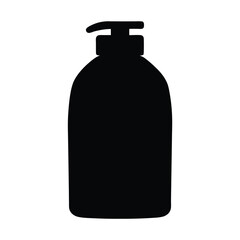 A minimalist silhouette of a lotion or soap dispenser bottle design