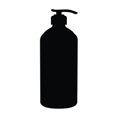 Black Silhouette of a Pump Dispenser Bottle for Liquid Soap or Lotion