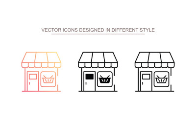 Grocery Store icon design with white background stock illustration