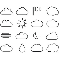 clouds icons shape , design and style in different forms