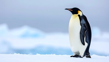 Fototapeta premium Majestic Emperor Penguin in Antarcticas Ice. (2)