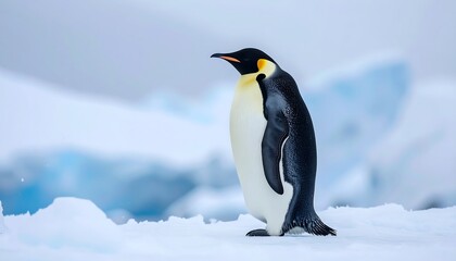 Majestic Emperor Penguin in Antarcticas Ice. (1)