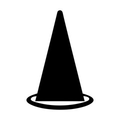 Fototapeta premium A black cone emerging from a circular base on a white background