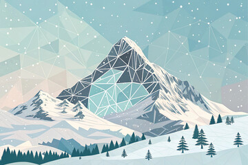 winter landscape vector illustration