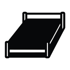 Simple black and white image of a wooden bed frame structure