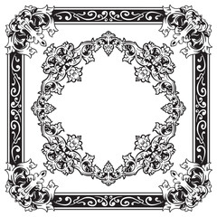 Decorative Ornamental Border Outlines with Art Deco Feel