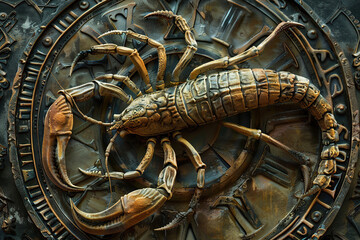 Abstract composition with concept of Scorpio zodiac sign symbol