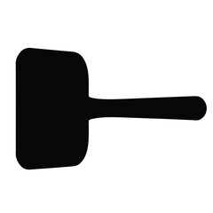 Silhouette of a spatula with handle in horizontal position on white background