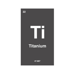 titanium periodic vector isolated on transparent background