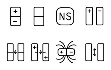 Magnet symbols and diagrams for educational and design purposes
