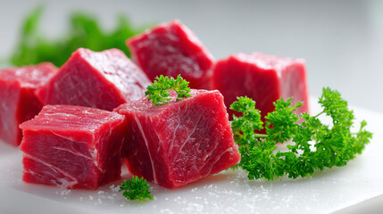 Meat texture detail with parsley