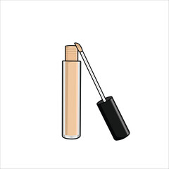 Liquid concealer with wand applicator in sleek tube, perfect for smooth skin coverage.