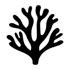 Abstract Black and White Image of a Coral or Seaweed Structure