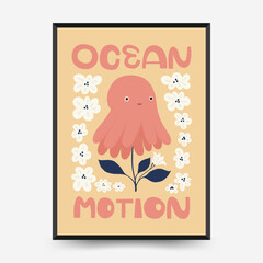 Abstract Childrens Room posters template. Modern trendy Kids minimal style. Hand drawn design for wallpaper, wall decor, print, postcard, cover, template, banner.