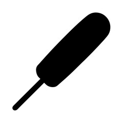 Isolated black silhouette of a popsicle or ice cream on a stick