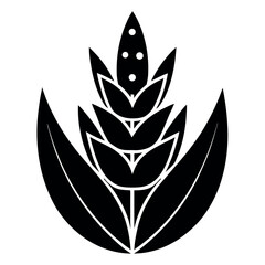 Clean Botanical Icon – Lavender Silhouette Isolated on White