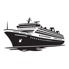 Obraz premium Cruise isolated vector black silhouette