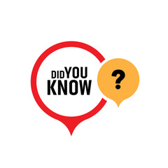 did you know sign on white background	