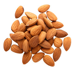 Fototapeta premium Pile of almond isolated on transparent background