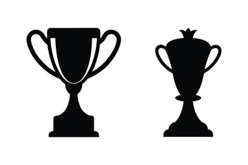 Trophy cup Silhouette Vector bundle  illustration, Winner trophy cup  silhouette